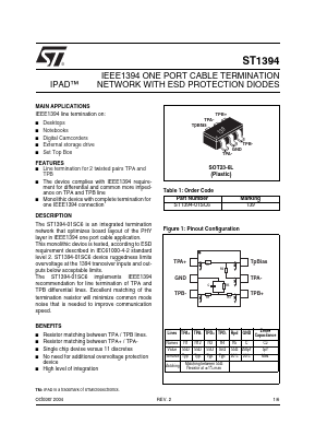 ST1394 Datasheet PDF STMicroelectronics
