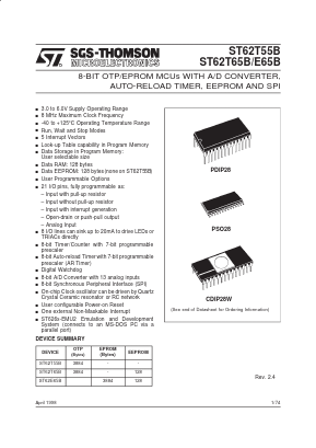 ST6255BB1 Datasheet PDF STMicroelectronics