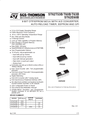 ST6253B Datasheet PDF STMicroelectronics