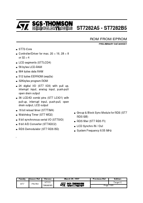 ST7282 Datasheet PDF STMicroelectronics