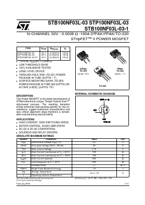 P100NF03L Datasheet PDF STMicroelectronics