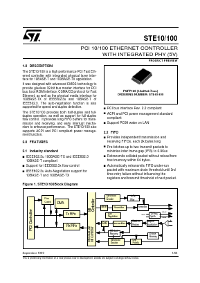 STE10/100 Datasheet PDF STMicroelectronics