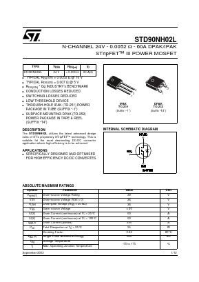 STD90NH02L Datasheet PDF STMicroelectronics