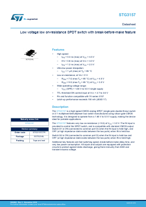 STG3157CTR Datasheet PDF STMicroelectronics