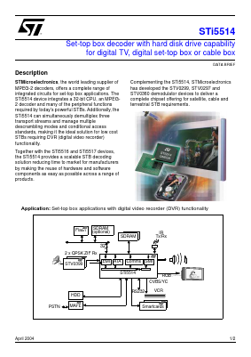 STI5514TWC Datasheet PDF STMicroelectronics