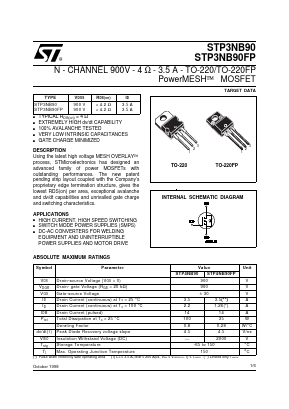 STP3NB90FP Datasheet PDF STMicroelectronics