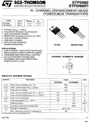 STP5N80FI Datasheet PDF STMicroelectronics
