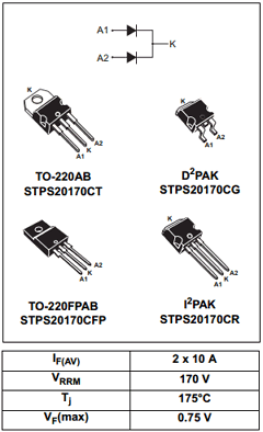 STPS20170C Datasheet PDF STMicroelectronics