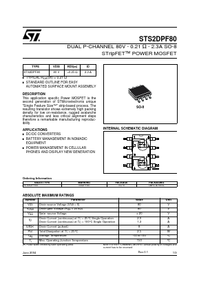 STS2DPF80 Datasheet PDF STMicroelectronics