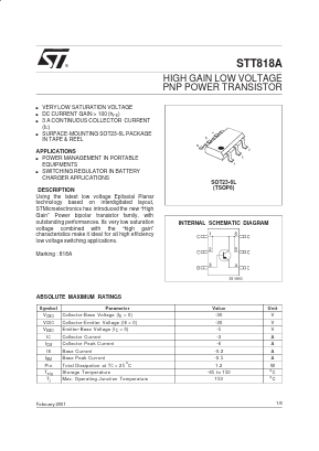 STT818A Datasheet PDF STMicroelectronics