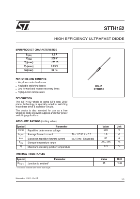 STTH152RL Datasheet PDF STMicroelectronics