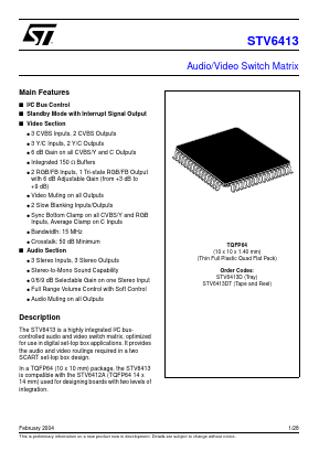 E-STV6413DT Datasheet PDF STMicroelectronics