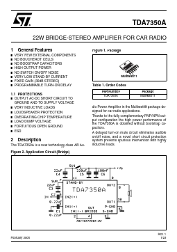 TDA7350A Datasheet PDF STMicroelectronics