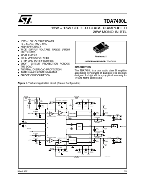 TDA7490L Datasheet PDF STMicroelectronics