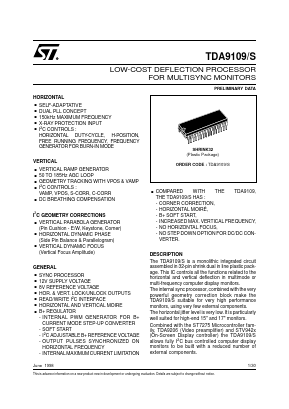 TDA9109/S Datasheet PDF STMicroelectronics