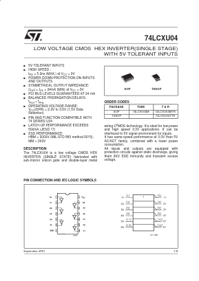 74LCXU04M Datasheet PDF STMicroelectronics
