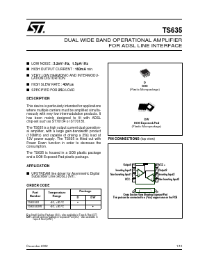 TS635IDT Datasheet PDF STMicroelectronics