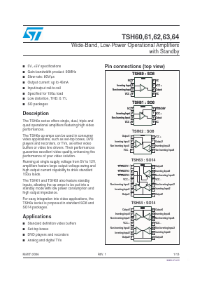 TSH64C Datasheet PDF STMicroelectronics