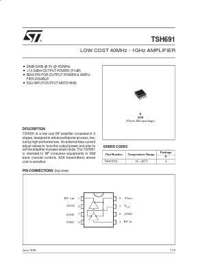 TSH691 Datasheet PDF STMicroelectronics