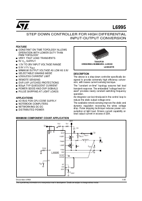 L6995D Datasheet PDF STMicroelectronics
