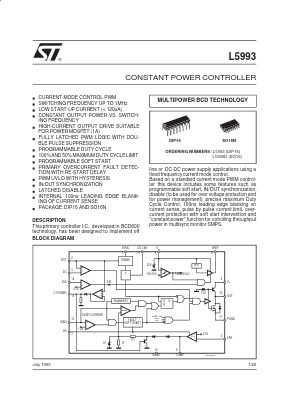 L5993 Datasheet PDF STMicroelectronics