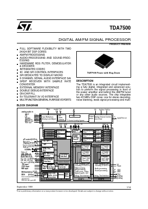 TDA7500 Datasheet PDF STMicroelectronics