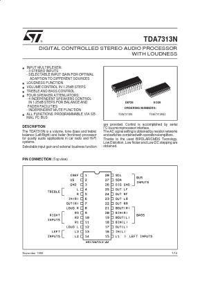 TDA7313N Datasheet PDF STMicroelectronics