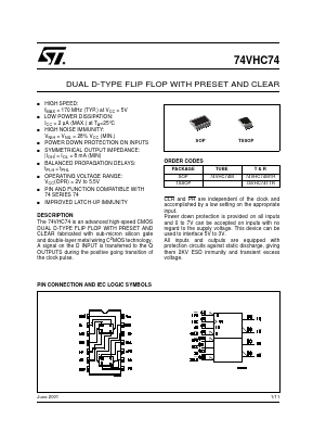 74VHC74 Datasheet PDF STMicroelectronics