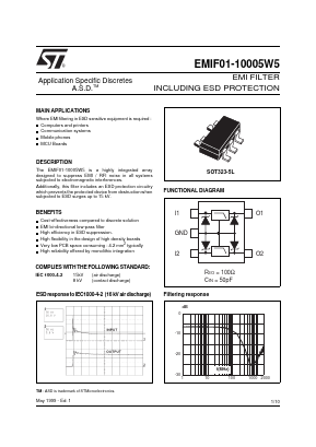 EMIF01-10005W5 Datasheet PDF STMicroelectronics
