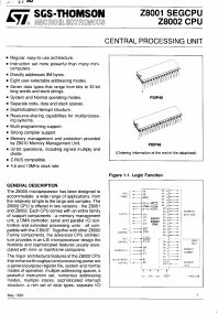 Z8002 Datasheet PDF STMicroelectronics
