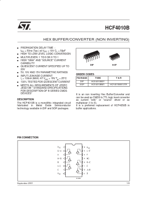 HCF4010BM1 Datasheet PDF STMicroelectronics