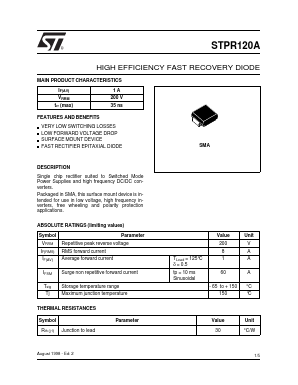 STPR120A Datasheet PDF STMicroelectronics