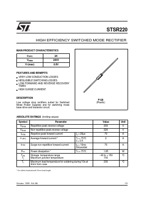 STSR220 Datasheet PDF STMicroelectronics