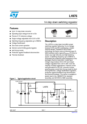 L4976D013TR Datasheet PDF STMicroelectronics