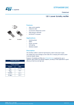 PS40SM120CR Datasheet PDF STMicroelectronics