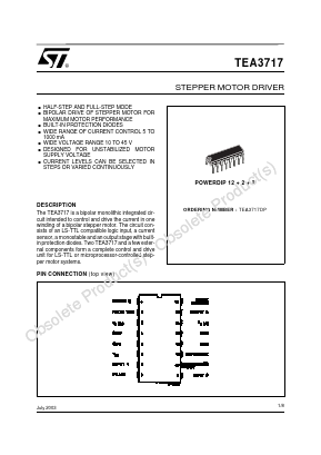 E-TEA3717DP Datasheet PDF STMicroelectronics