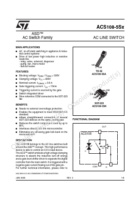 ACS108-5SA Datasheet PDF STMicroelectronics