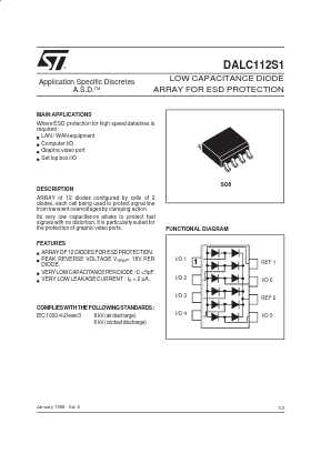 DALC112S1 Datasheet PDF STMicroelectronics