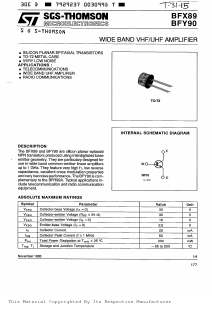 BFY90 Datasheet PDF STMicroelectronics