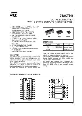 74ACT541B Datasheet PDF STMicroelectronics