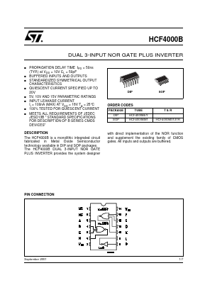HCF4000BEY Datasheet PDF STMicroelectronics