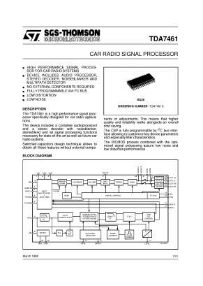 TDA7461D Datasheet PDF STMicroelectronics
