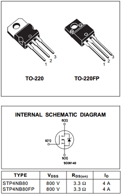 STP4NB80 Datasheet PDF STMicroelectronics