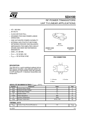 SD4100 Datasheet PDF STMicroelectronics
