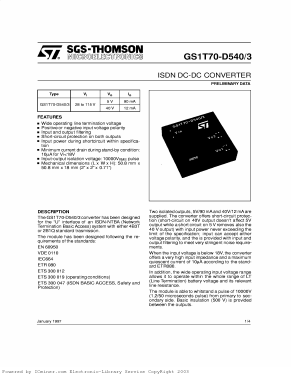 GS1T70-D540 Datasheet PDF STMicroelectronics