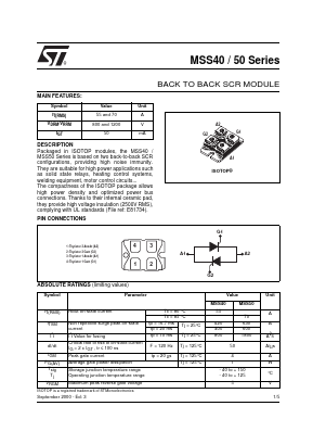 MSS40-XXX Datasheet PDF STMicroelectronics