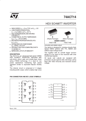 74ACT14 Datasheet PDF STMicroelectronics