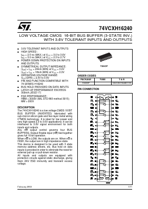 74VCXH16240 Datasheet PDF STMicroelectronics