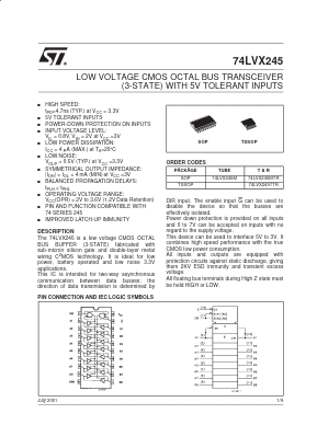74LVX245 Datasheet PDF STMicroelectronics