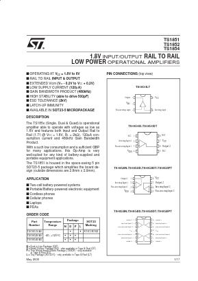 TS1851AIDT_00 Datasheet PDF STMicroelectronics